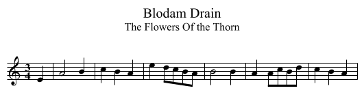 Blodam Drain - staff notation