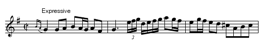Blodau'r Dyffryn - staff notation