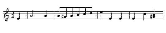 Blodeu 'r Cwynwydd - staff notation