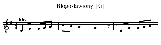 Błogosławiony  [G] - staff notation