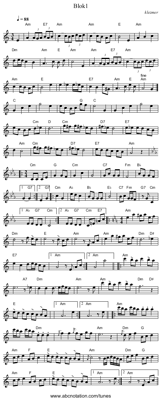 Blok1 - staff notation