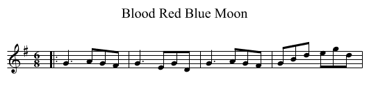 Blood Red Blue Moon - staff notation