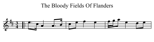 Bloody Fields Of Flanders, The  - staff notation