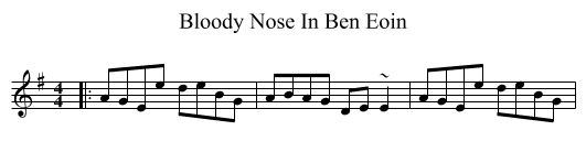 Bloody Nose In Ben Eoin - staff notation