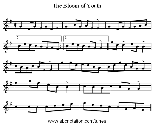 Bloom of Youth, The - staff notation