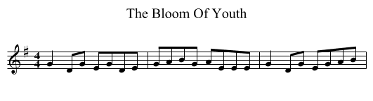 Bloom Of Youth, The  - staff notation