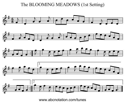 BLOOMING MEADOWS (1st Setting), The - staff notation