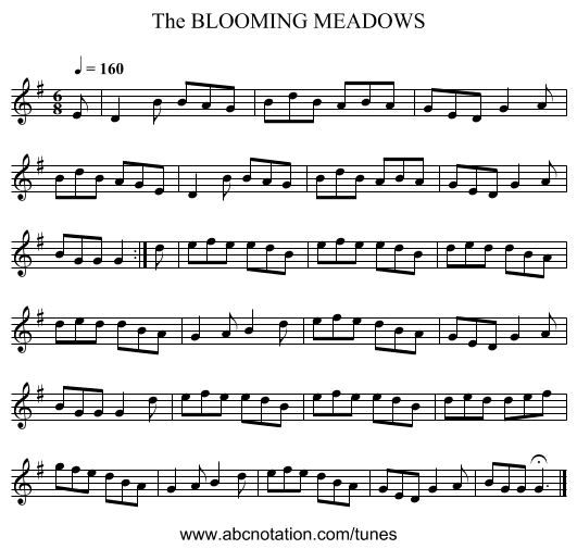 BLOOMING MEADOWS, The - staff notation