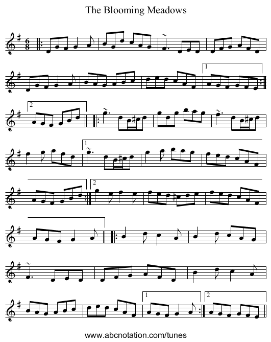 Blooming Meadows, The - staff notation