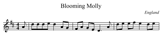 Blooming Molly - staff notation