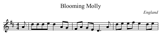 Blooming Molly - staff notation