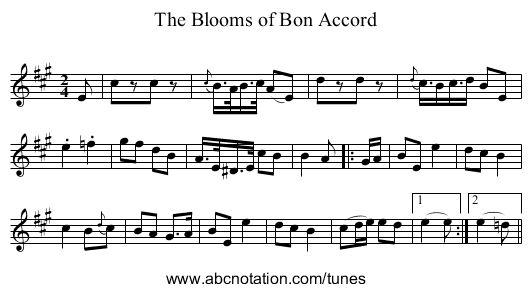 Blooms of Bon Accord, The - staff notation