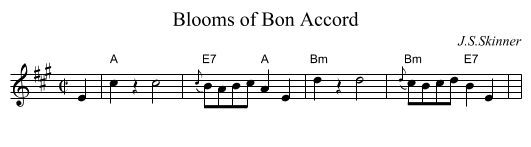 Blooms of Bon Accord - staff notation