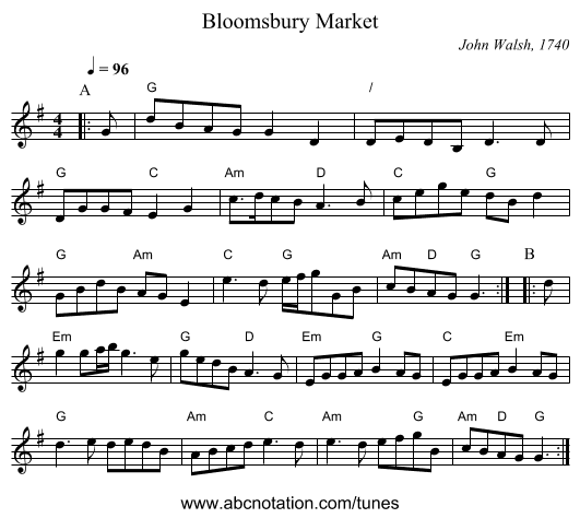 Bloomsbury Market - staff notation
