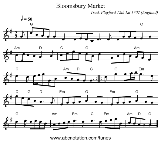 Bloomsbury Market - staff notation
