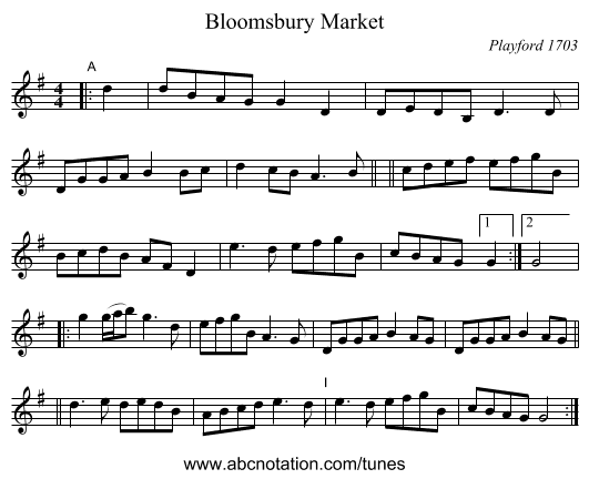 Bloomsbury Market - staff notation