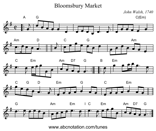 Bloomsbury Market - staff notation