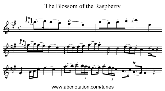 Blossom of the Raspberry, The - staff notation