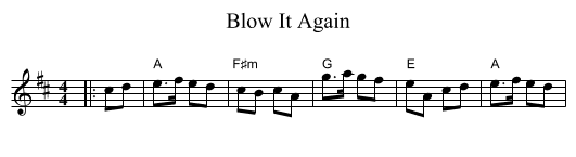 Blow It Again - staff notation