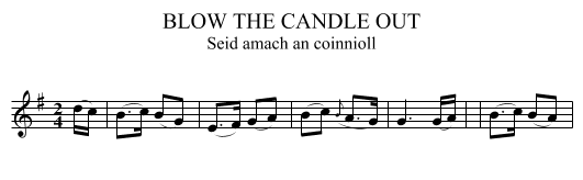 BLOW THE CANDLE OUT - staff notation