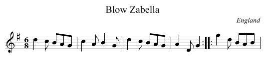 Blow Zabella - staff notation