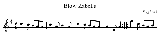 Blow Zabella - staff notation