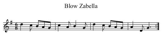 Blow Zabella - staff notation