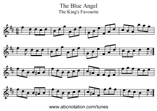 Blue Angel, The - staff notation