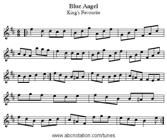 Blue Angel - staff notation