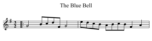 Blue Bell, The  - staff notation