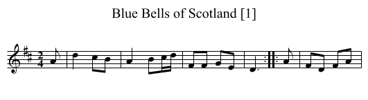 Blue Bells of Scotland [1] - staff notation