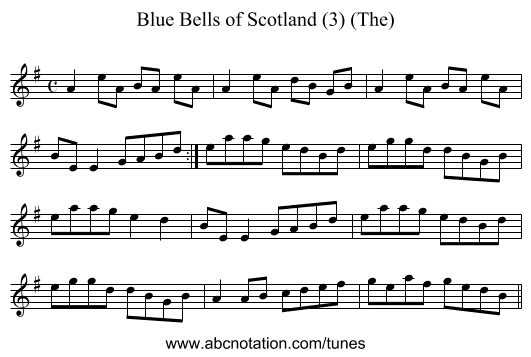 Blue Bells of Scotland (3) (The) - staff notation