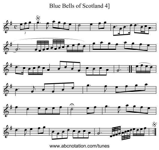 Blue Bells of Scotland 4] - staff notation