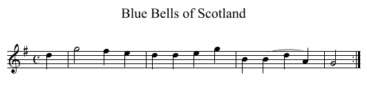 Blue Bells of Scotland - staff notation