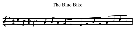 Blue Bike, The  - staff notation
