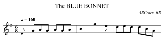 BLUE BONNET, The - staff notation