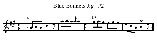 Blue Bonnets Jig   #2 - staff notation