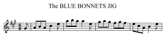 BLUE BONNETS JIG, The - staff notation