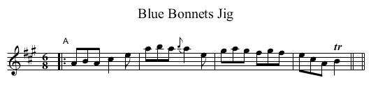 Blue Bonnets Jig - staff notation