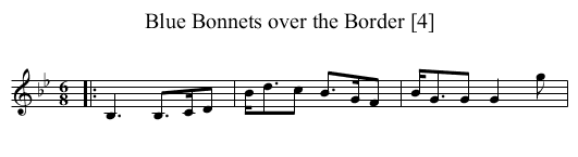 Blue Bonnets over the Border [4] - staff notation