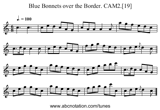 Blue Bonnets over the Border. CAM2.[19] - staff notation