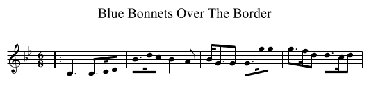Blue Bonnets Over The Border - staff notation