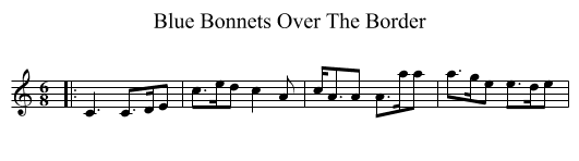 Blue Bonnets Over The Border - staff notation