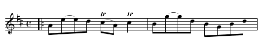 Blue Britches - staff notation