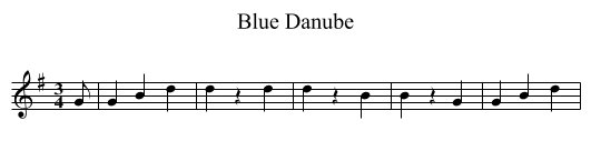 Blue Danube - staff notation