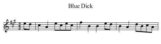 Blue Dick - staff notation