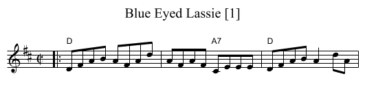 Blue Eyed Lassie [1] - staff notation
