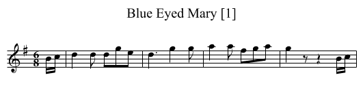 Blue Eyed Mary [1] - staff notation