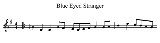 Blue Eyed Stranger - staff notation