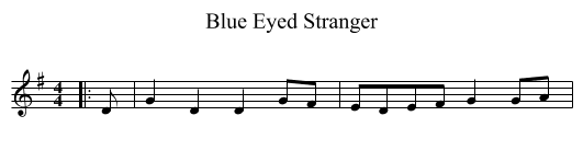 Blue Eyed Stranger - staff notation
